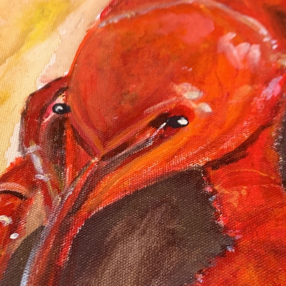 “Big Daddy Crawdad” Painting Acrylic on Canvas 24” tall x 12” aceoss - Picture 3 of 10